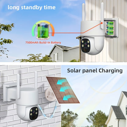 Solar-Powered Wireless Security Camera, 2K 4MP Night Vision with Spotlight, 2-Way Audio, PIR Human Detection, Wi-Fi Enabled, 1440p Video, Rechargeable Lithium Battery, Outdoor Home Surveillance with Audio & Motion Alerts, Inc