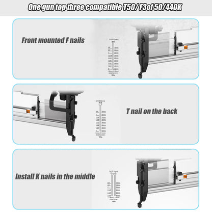 Nailer cu aer dulgher Instrument pneumatic pentru cuie T50 F50 440K 16Ga/18Ga Air Brads cuie Ajustare adâncime a unghiilor Ergonomic și ușor