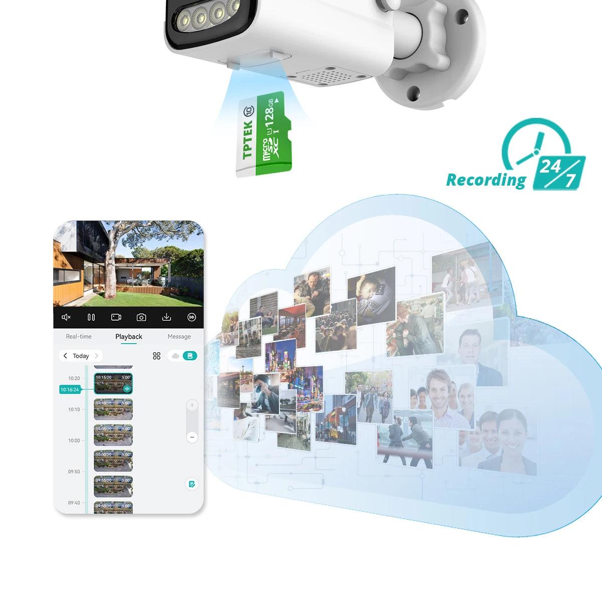 Caméra IP 8MP 4K Wifi sans fil 5MP AI Détection humaine iCSee CCTV Bullet Surveillance extérieure Caméra vidéo de protection de sécurité Cam