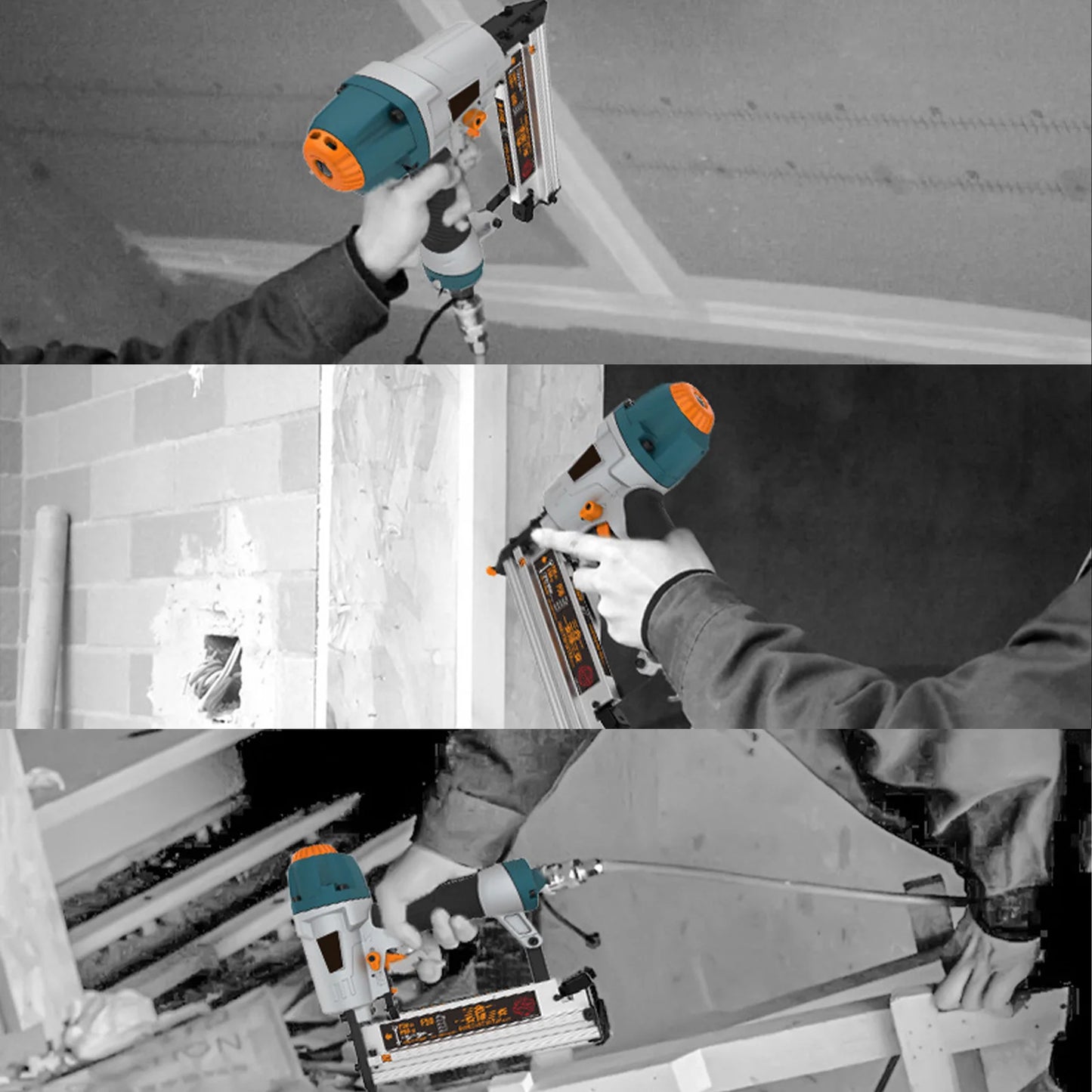 Nailer cu aer dulgher Instrument pneumatic pentru cuie T50 F50 440K 16Ga/18Ga Air Brads cuie Ajustare adâncime a unghiilor Ergonomic și ușor