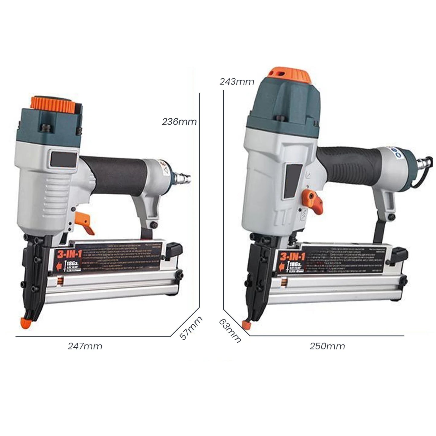 Nailer cu aer dulgher Instrument pneumatic pentru cuie T50 F50 440K 16Ga/18Ga Air Brads cuie Ajustare adâncime a unghiilor Ergonomic și ușor