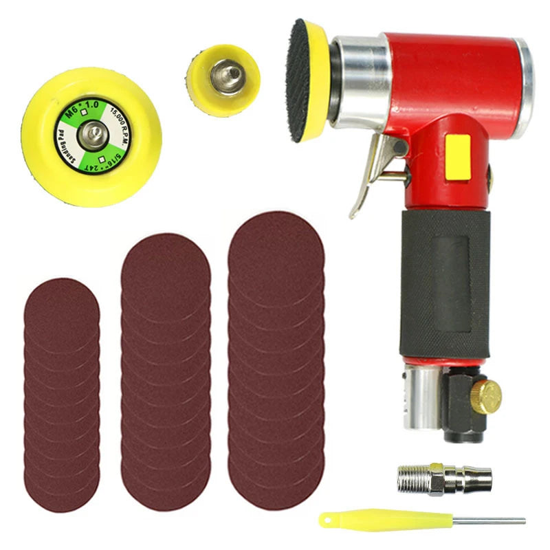 Random Orbit Air Sander Mini Pneumatic Grinding Machine For Car Polishing High Speed Air Powered Sanding Polisher Tools