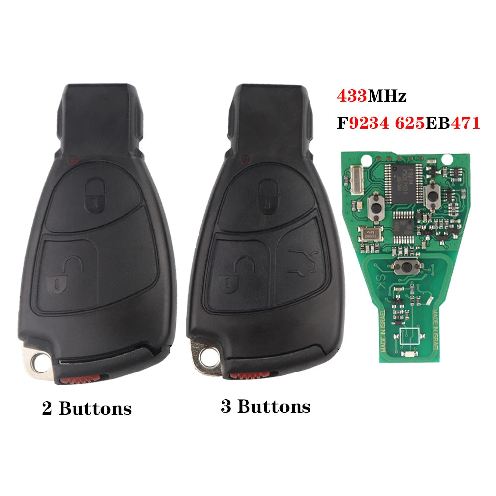 YIQIXIN 433Mhz 2/3 Buttons Remote Car Key For Mercedes Benz NEC B C E S Class ML SL  SLK CL W204 W203 W211 W208 Circuit Board