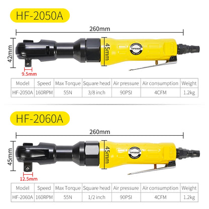 Pneumatic Air Ratchet Wrench Adjust Torque Spanner Wrenchs lever Square Drive Straight Shank Professional Tool 1/2" 3/8" 1/4"