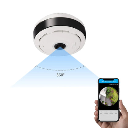 Saikiot V380 5MP Caméra panoramique WIFI CCTV sans fil Caméra de sécurité à domicile Caméra panoramique 360 ​​180 degrés Caméra panoramique WIFI Fisheye