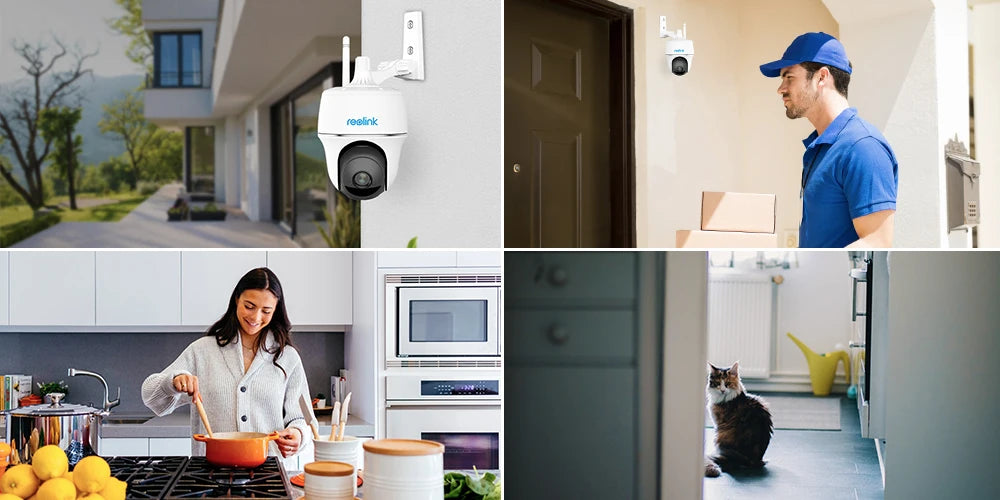 Caméra de sécurité panoramique et inclinable sans fil Reolink 4K 8MP Caméra IP WiFi extérieure alimentée par énergie solaire/batterie 5MP Caméras de surveillance PT 3MP