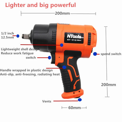 1500 NM Impact Pneumatic Wrench,Professional Auto Repair Pneumatic Tools,Spanners Air Tools Air Pneumatic Wrench