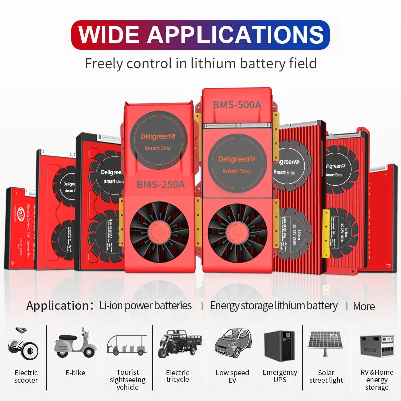 Lifepo4 BMS Poland Stock DALY 4S 12V BMS Smart Lifepo4 Battery 200A 250A With Balance Bluetooth Uart For Solar