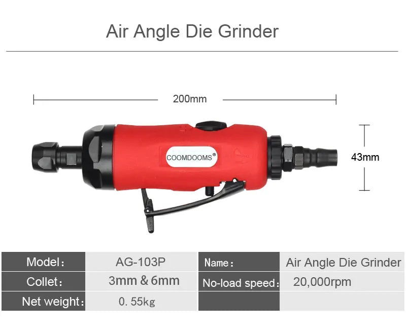 Polizor unghiular pneumatic 90/115 grade 3mm 6mm slefuitor cu aer mașină unelte de șlefuit