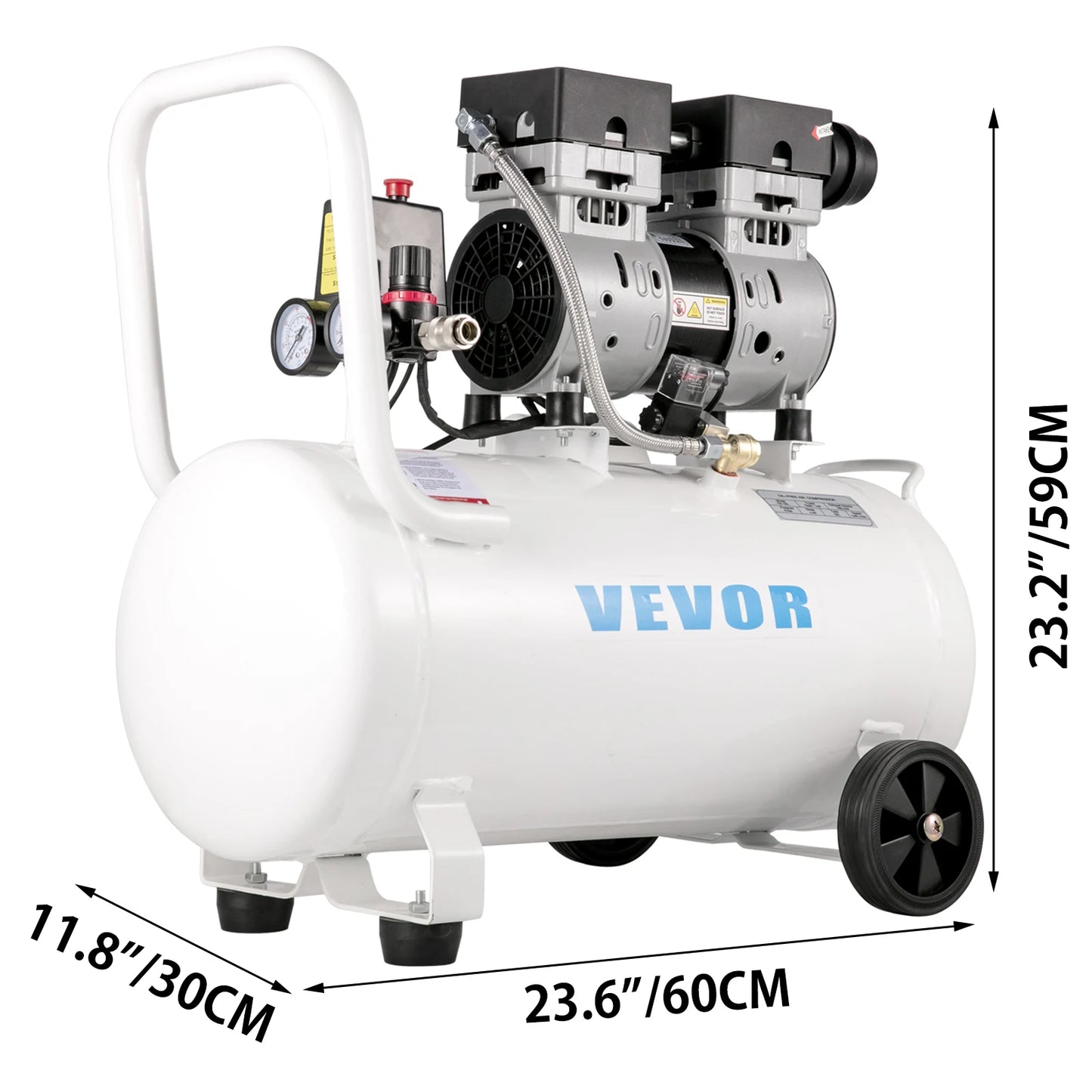 VEVOR 9L/30L Silent Air Compressor With Spray Gun Air Blow Gun Oil Free Air Compressor Pump For Homeuse Repair Tire Inflation