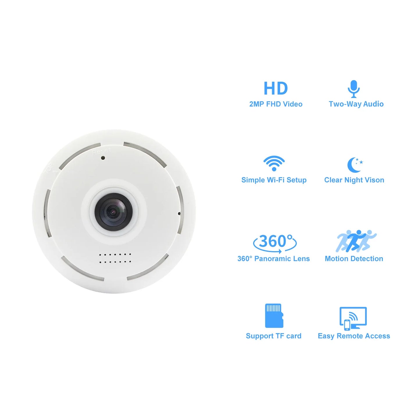 Saikiot V380 5MP Caméra panoramique WIFI CCTV sans fil Caméra de sécurité à domicile Caméra panoramique 360 ​​180 degrés Caméra panoramique WIFI Fisheye