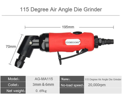 Polizor unghiular pneumatic 90/115 grade 3mm 6mm slefuitor cu aer mașină unelte de șlefuit