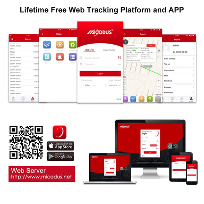Tracker GPS pour voiture MiCODUS ML500, moniteur de température et de voix, 5000 mAh, 90 jours d'autonomie en veille, aimant, localisateur GPS, application Web gratuite