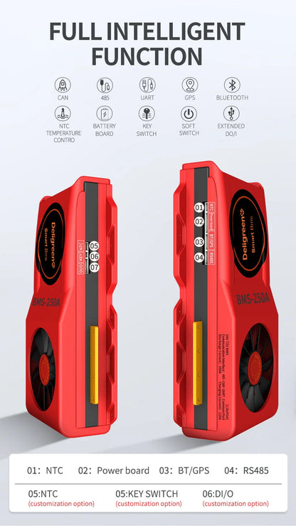 Lifepo4 BMS Poland Stock DALY 4S 12V BMS Smart Lifepo4 Battery 200A 250A With Balance Bluetooth Uart For Solar