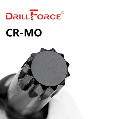 Clé à douille à cannelures à chocs 1/2" Drillforce Adaptateur pneumatique M5/M6/M7/M8/M9/M10/M11/M12/M13/M14/M15/M16/M17/M18/M20