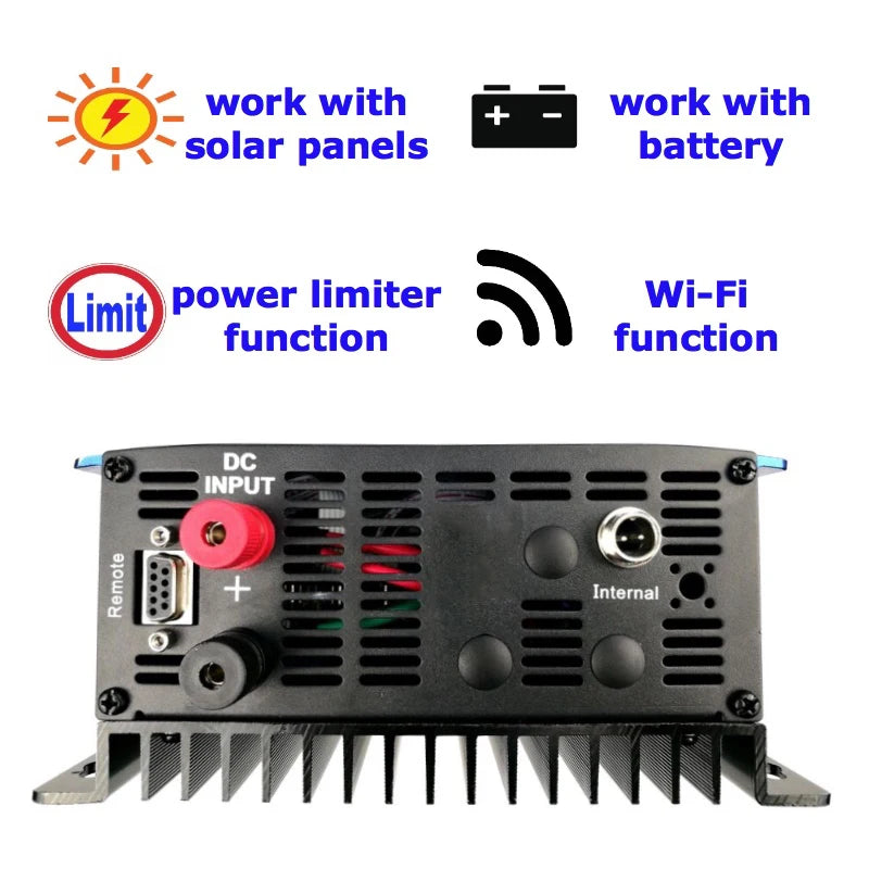 Onduleur solaire MPPT 2KW avec limiteur 45-90VDC à AC 220-240V Fonctionne pour panneau solaire ou batterie