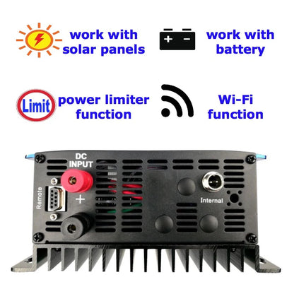 Onduleur solaire MPPT 2KW avec limiteur 45-90VDC à AC 220-240V Fonctionne pour panneau solaire ou batterie