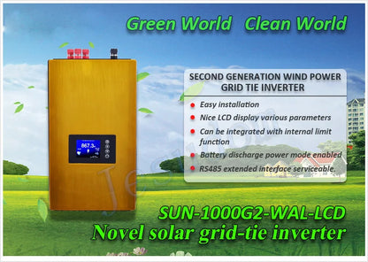 2000W Wind Power Grid Tie Inverter with Limiter/Wifi Dump Load Resistor for 3 Phase AC Wind Turbines Generator