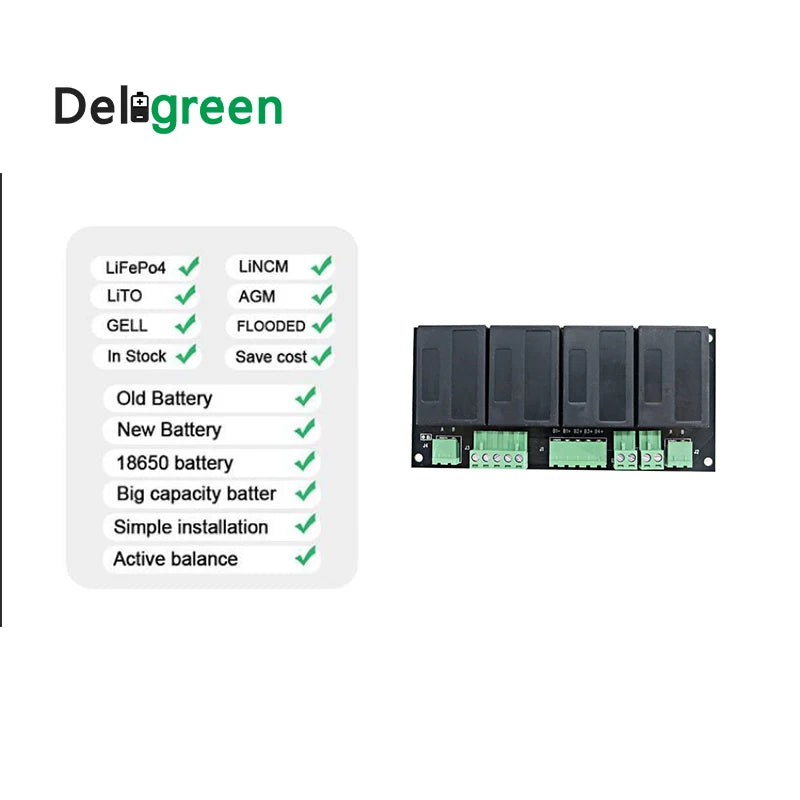 QNBBM 4S 12V Active Battery Equalizer Balancer BMS for LiFePO4,LiPO,LTO,NCM,LiMN 18650 DIY Battery Pack