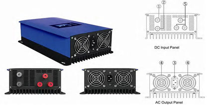 2000W Wind Power Grid Tie Inverter with Limiter/Wifi Dump Load Resistor for 3 Phase AC Wind Turbines Generator