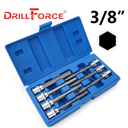 Drillforce 1/2" Drive Torx Socket Bit S2 Adaptor Cheie Cheie Instrumente de reparare T20/T25/T27/T30/T35/T40/T45/T50/T52/T55/T60/T70