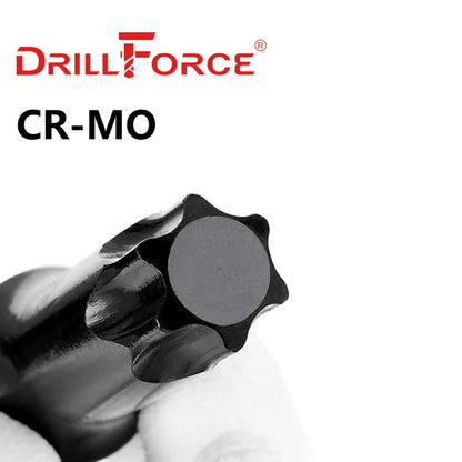 Drillforce 1/4" Drive Impact Torx Socket Bit Wrench Pneumatic Adapter Home Car Auto Repair Tools T20/T25/T30/T40/T45/T50/T55/T60