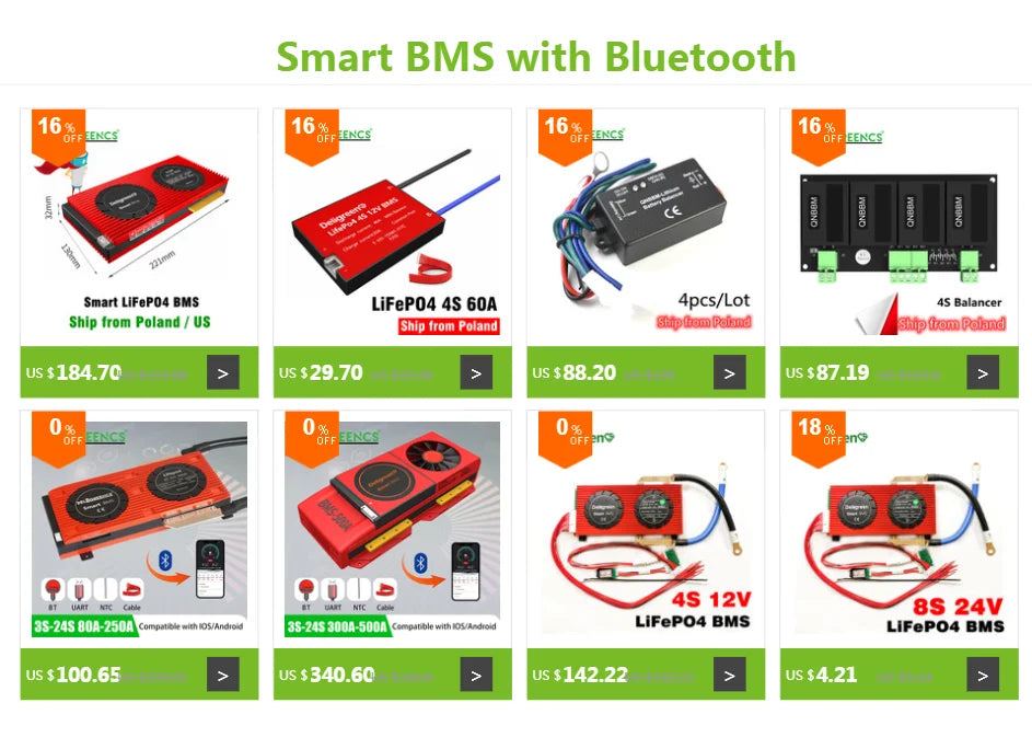 QNBBM 4S 12V Active Battery Equalizer Balancer BMS for LiFePO4,LiPO,LTO,NCM,LiMN 18650 DIY Battery Pack