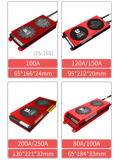 Lifepo4 BMS Poland Stock DALY 4S 12V BMS Smart Lifepo4 Battery 200A 250A With Balance Bluetooth Uart For Solar