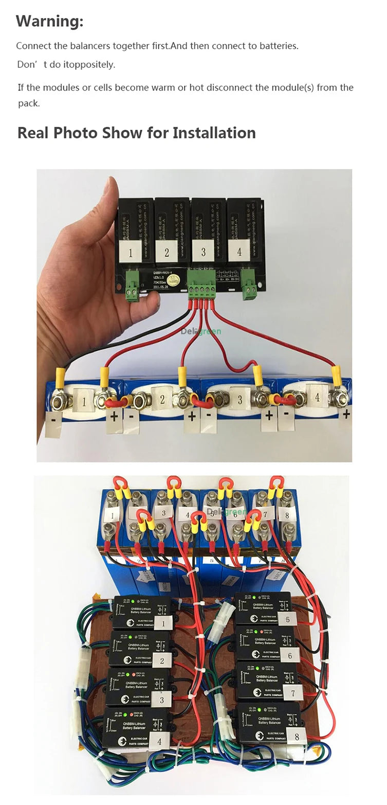 4 bucăți mult QNBBM Echilibrator de baterie Baterie litiu-ion 1S Egalizator activ de echilibrare pentru pachet 12V100AH ​​​​12V400AH 12V700AH 1000AH