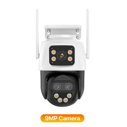 Caméra WIFI 9MP 5K Zoom 8X Trois objectifs Caméra de sécurité WiFi 4MP Caméra IP Vision nocturne couleur Caméra de surveillance à suivi automatique Ai ICSee