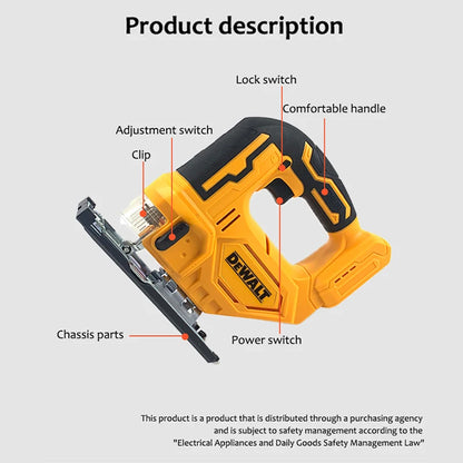 Scie courbe sans fil Dewalt 2700 tr/min Réglage de coupe à 45 degrés pour le travail du bois Outils électriques spéciaux pour batteries Dewalt 20 V