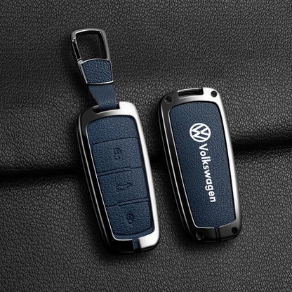 Leather Car Zinc Alloy  Key Case Cover Remote Shell For Volkswagen VW Passat  3C CC B6 B7 B7L R36 Maogotan B5 Keychain Accessory