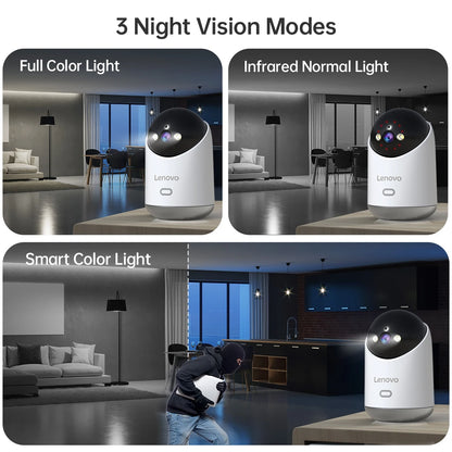 Caméra WiFi Lenovo 5MP Caméra de surveillance IP sans fil d'intérieur pour maison intelligente Suivi automatique Sécurité CCTV Surveillance Baby Monitor