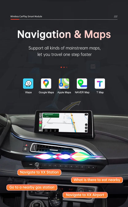 Wireless CarPlay Android Auto pentru sistemul BMW i8 I12 NBT 2014-2018, cu Mirror Link AirPlay Car Play Funcții