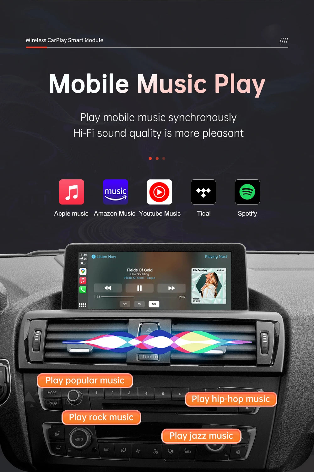 Wireless CarPlay Android Auto pentru BMW Seria 1 2 3 4 5 6 7