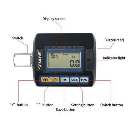 SHAHE Torque Wrench Digital 1/2'' Adjustable Electronic Torque Wrench Bike Set Car Repair Bicycle