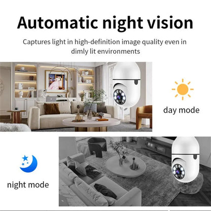 Cameră de supraveghere Wifi cu bec E27 de 8MP, video color, vedere nocturnă HD, urmărire automată a oamenilor, cameră IP de securitate CCTV fără fir