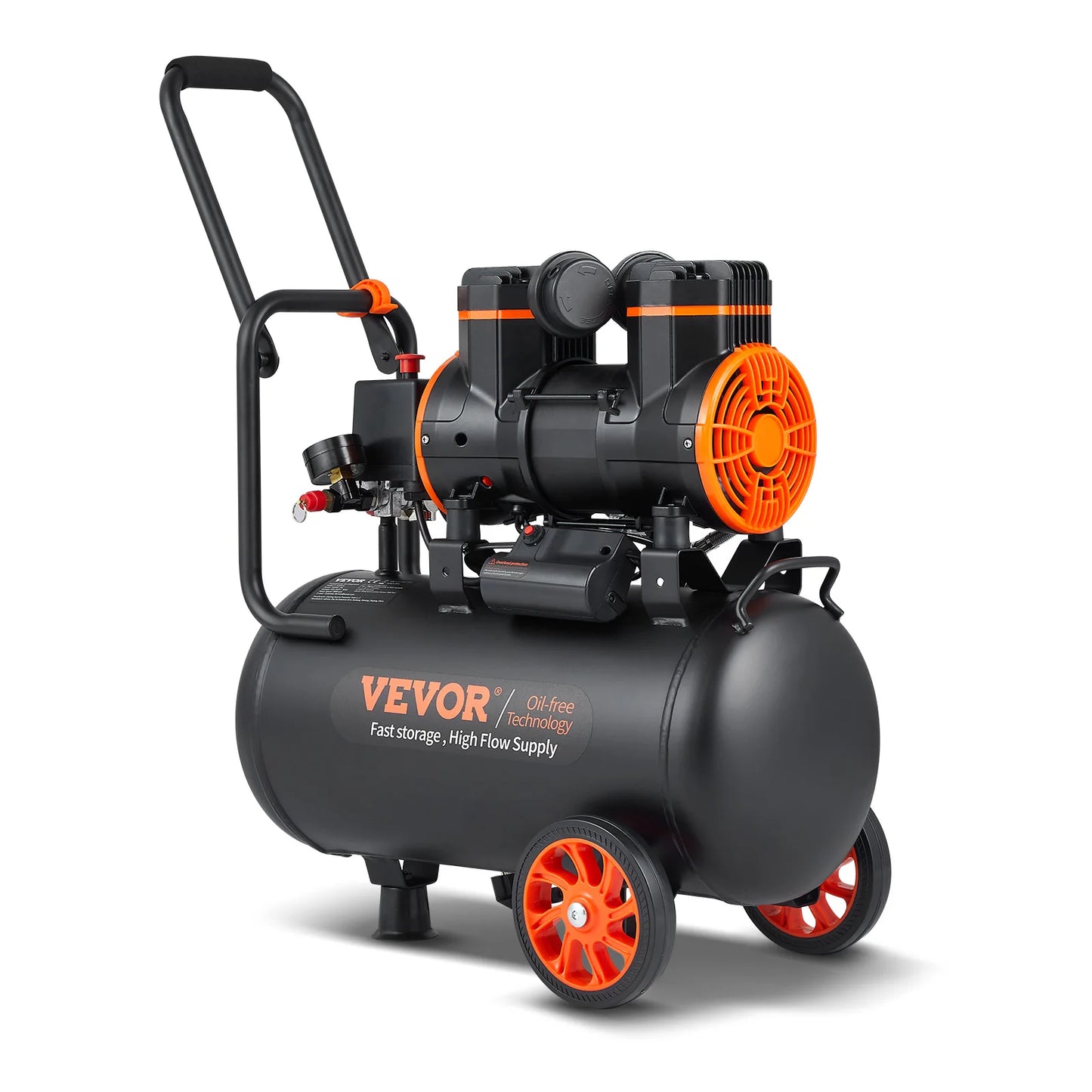 VEVOR Air Compressor, 9L 18L 24L 35L Oil Free Air Compressor Tank  116PSI Pressure, 70 dB Ultra Quiet Compressor for Auto Repair