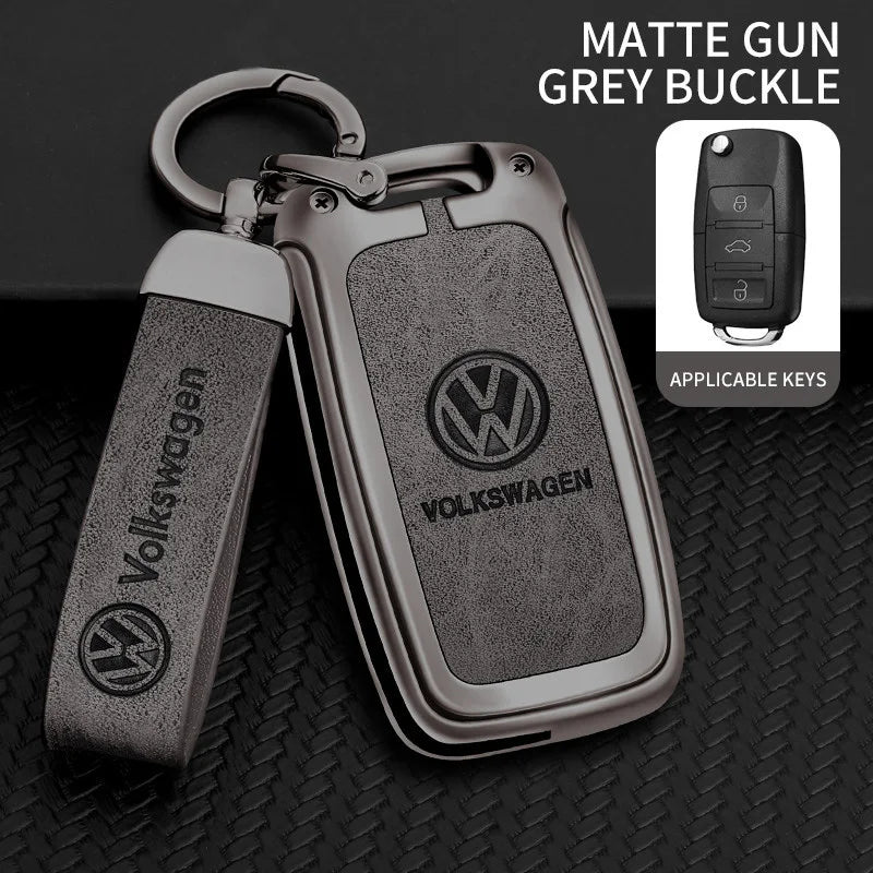 Leather Car Remote Key Case Protector Cover For Volkswagen VW Polo Tiguan Golf Jetta Beetle Eos Scirocco Up Transporter Sharan