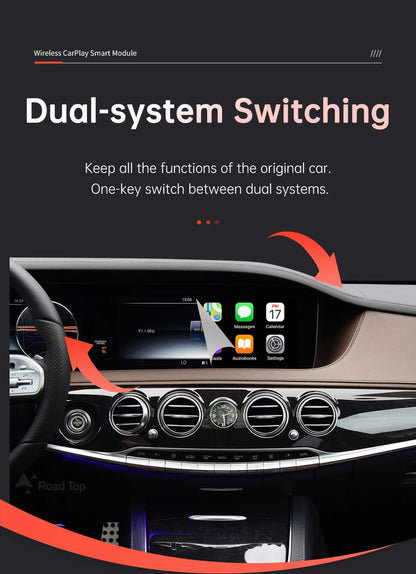 Wireless CarPlay for Mercedes Benz S-Class W222 W217 2014-2018 with Android Auto Mirror Link AirPlay Car Play Functions