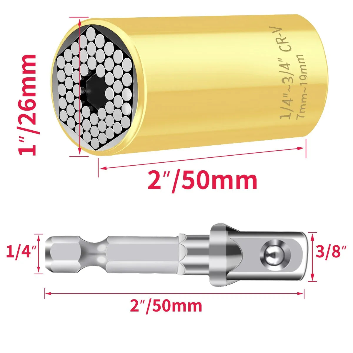 Onnfang 7-19 11-32mm Ratchet Wrench Universal Socket Head Spanner Household Socket Power/Hand Tool Multifuntional Wrench