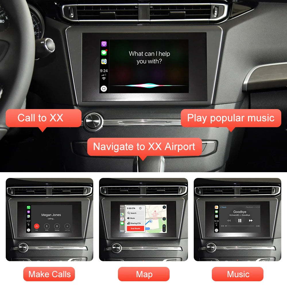 Wireless CarPlay for Peugeot 408 508 2008 2014 2015 2016 7" screen Android Auto accessory Mirror Link AirPlay Car Play Function