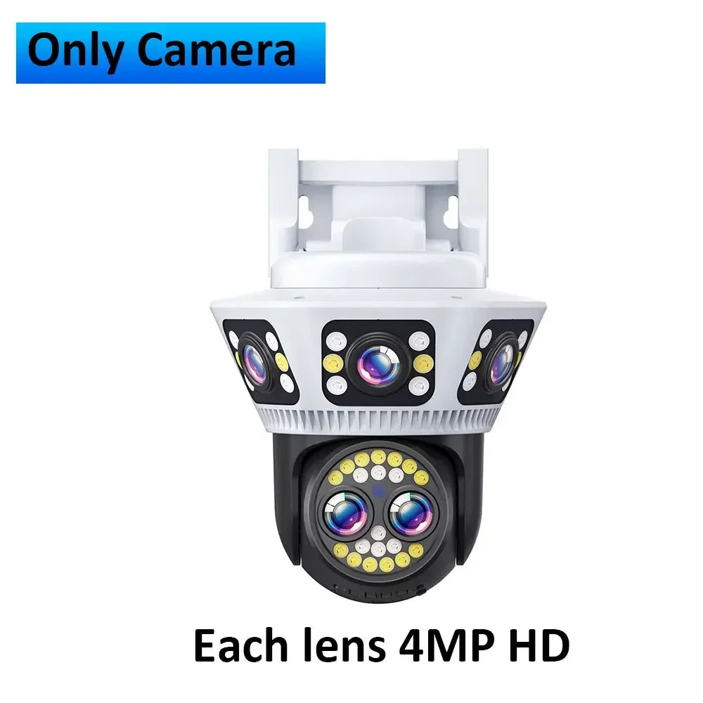 New 8K WiFi Camera Outdoor 10X Zoom Three Screen PTZ Video Surveillance Yoosee Street Dome 16MP Security-Protection CCTV Cameras