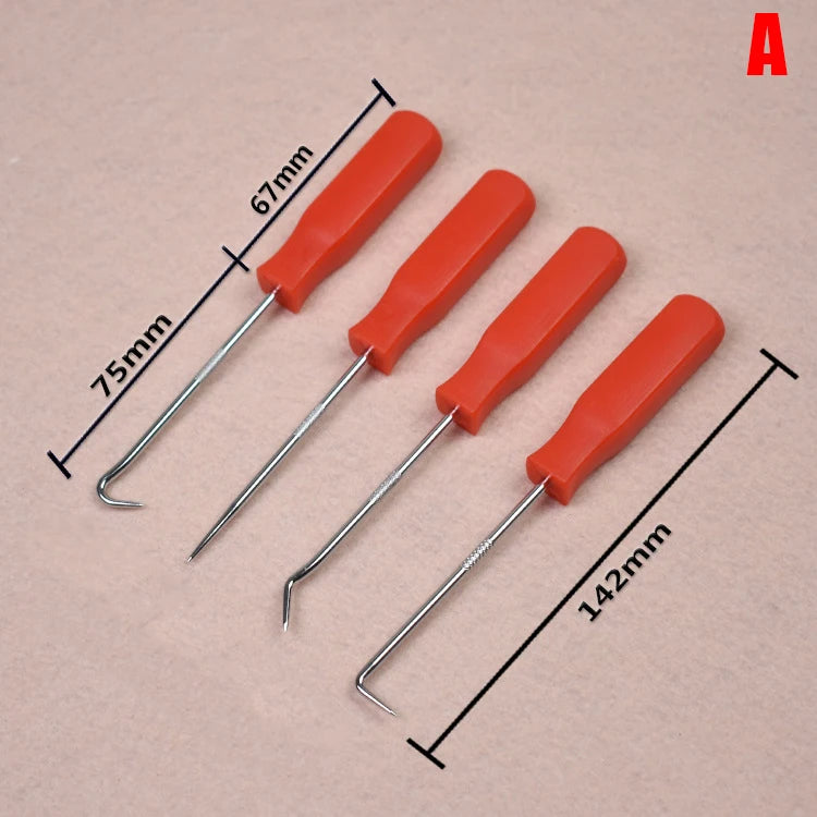 4Pcs/Set Car Long Pick and Hook Gasket Puller Repair Tools Tools Removing Car Oil Seal O-Ring Seal Auto Disassembly Accessories