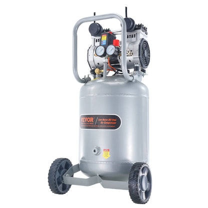 Compresor de aer VEVOR 2HP Compresor de aer fără ulei 116PSI Presiune maximă 63dB Compresor ultra silențios pentru reparații auto/umflarea anvelopelor