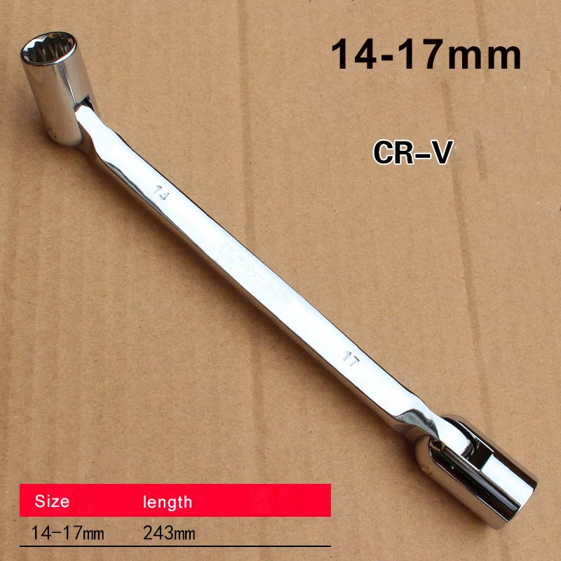 1pcs Metric Double end 12 point PT Swivel Head Flexible Socket Wrench Spanner CRV steel Tool