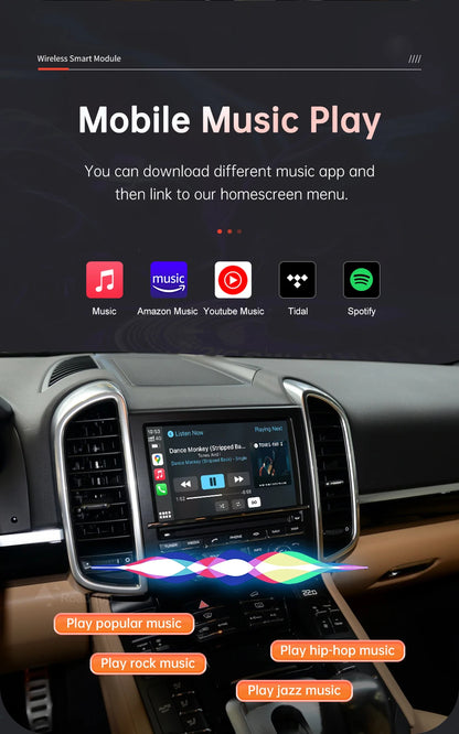 RoadTop Wireless CarPlay Android Auto pentru Porsche Boxster 718 Macan Cayman Cayenne 911/918 PCM3.0 3.1 2008-2015 cu Mirror Link