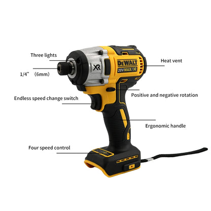 Dewalt Tools Wireless Drills DCD887 205N.M Brushless Impact Driver Electric Drill Power Tool For 20V Battery