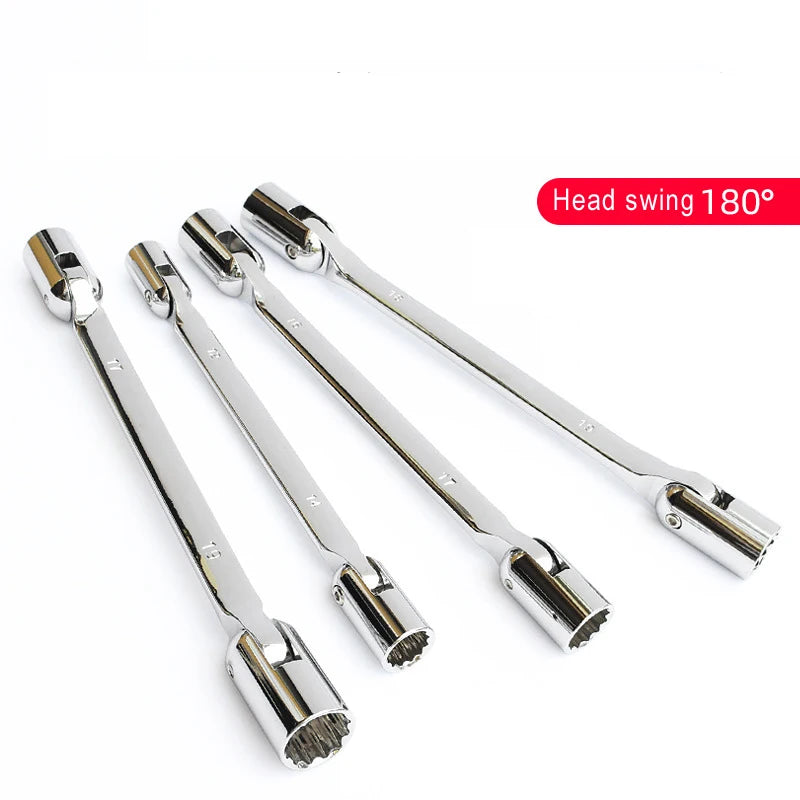 1pcs Metric Double end 12 point PT Swivel Head Flexible Socket Wrench Spanner CRV steel Tool