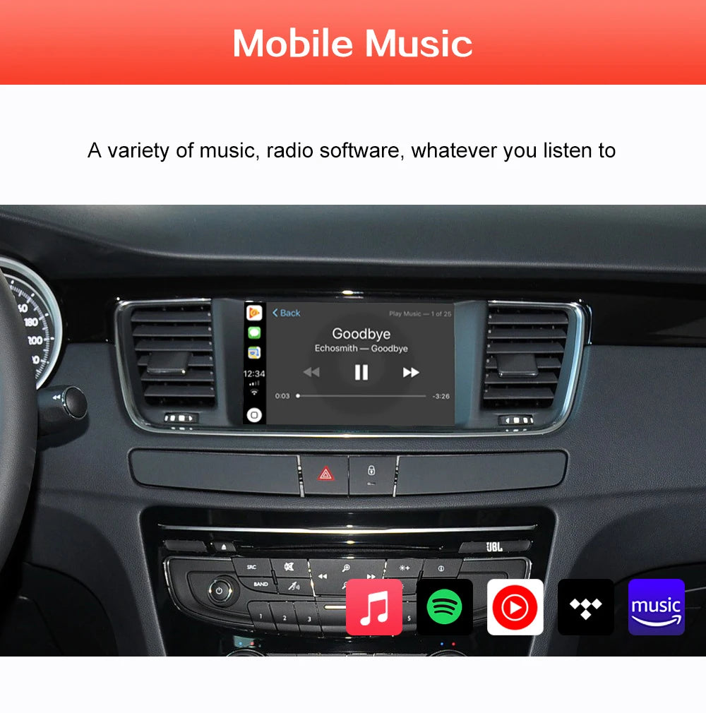 Wireless CarPlay pentru Peugeot 508 2008 408 2014-2016 Ecran 7“ cu Android Auto Mirror Link Accesoriu AirPlay Car Play